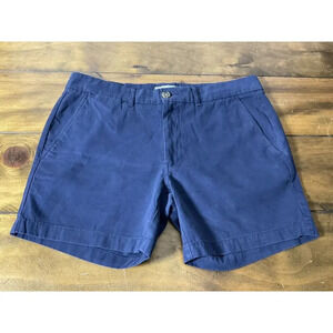 Peter Manning New York Chino Shorts Mens 35 Flat Front 5”Inseam Blue